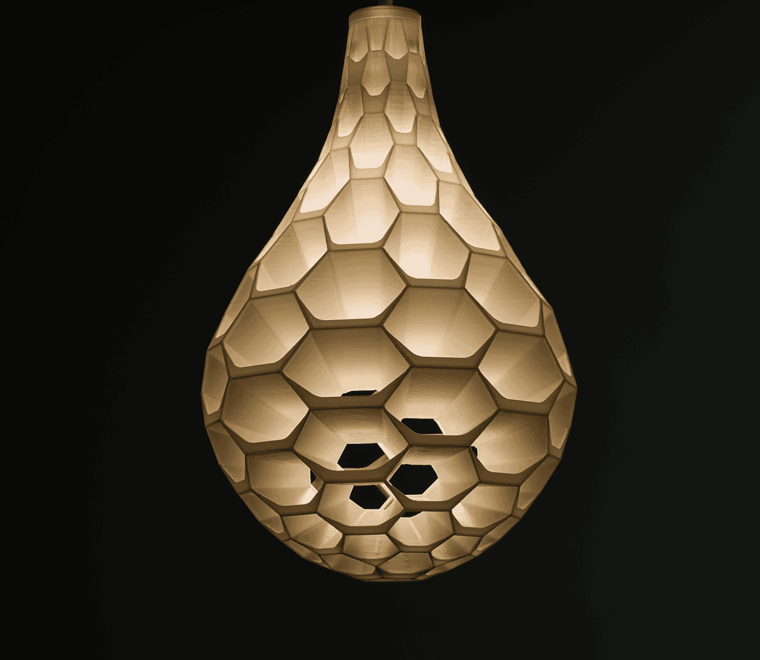 close up of the hedron 3d printed chandelier with a bigrep printer designed by ben mickus