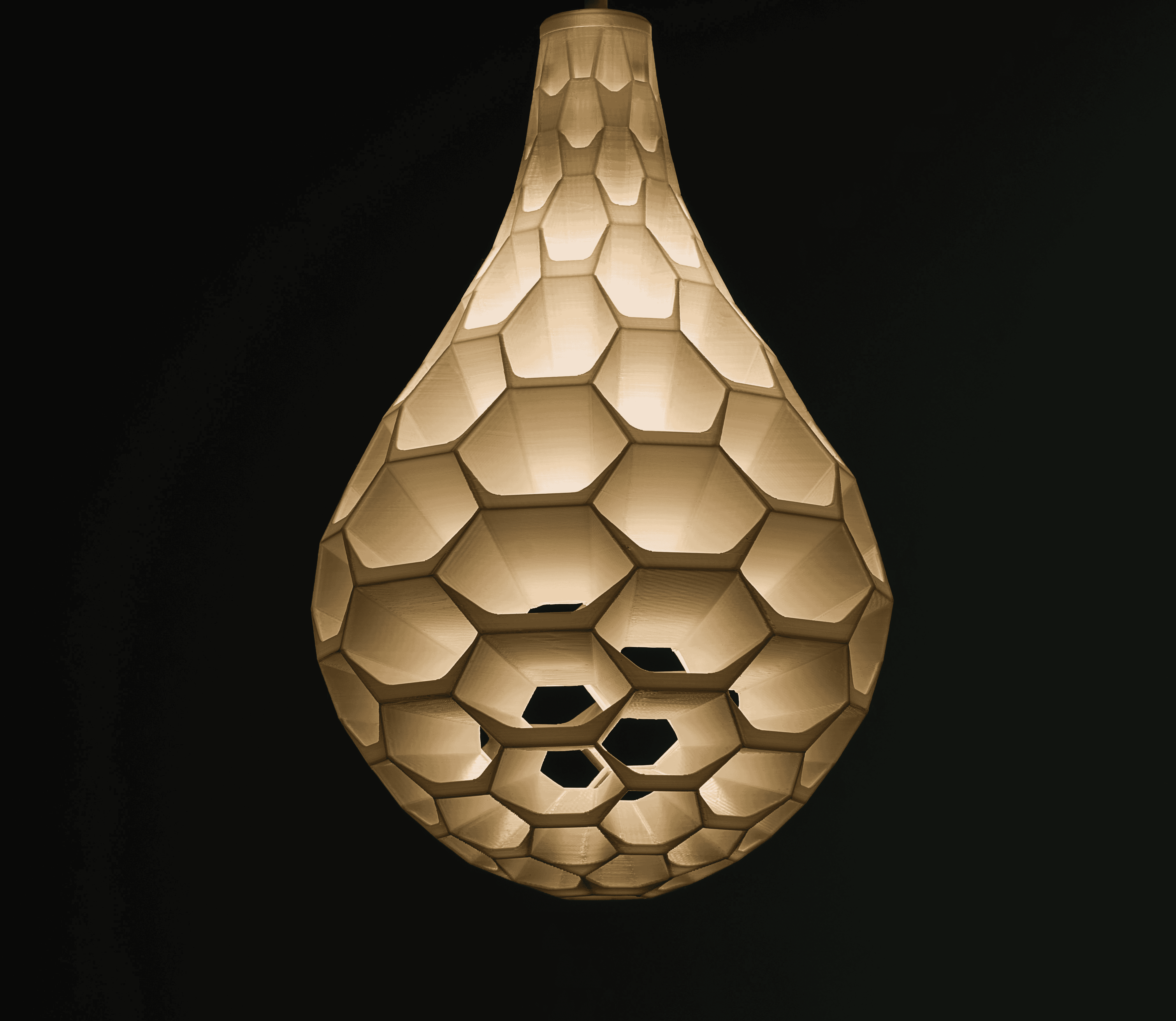close up of the hedron 3d printed chandelier with a bigrep printer designed by ben mickus