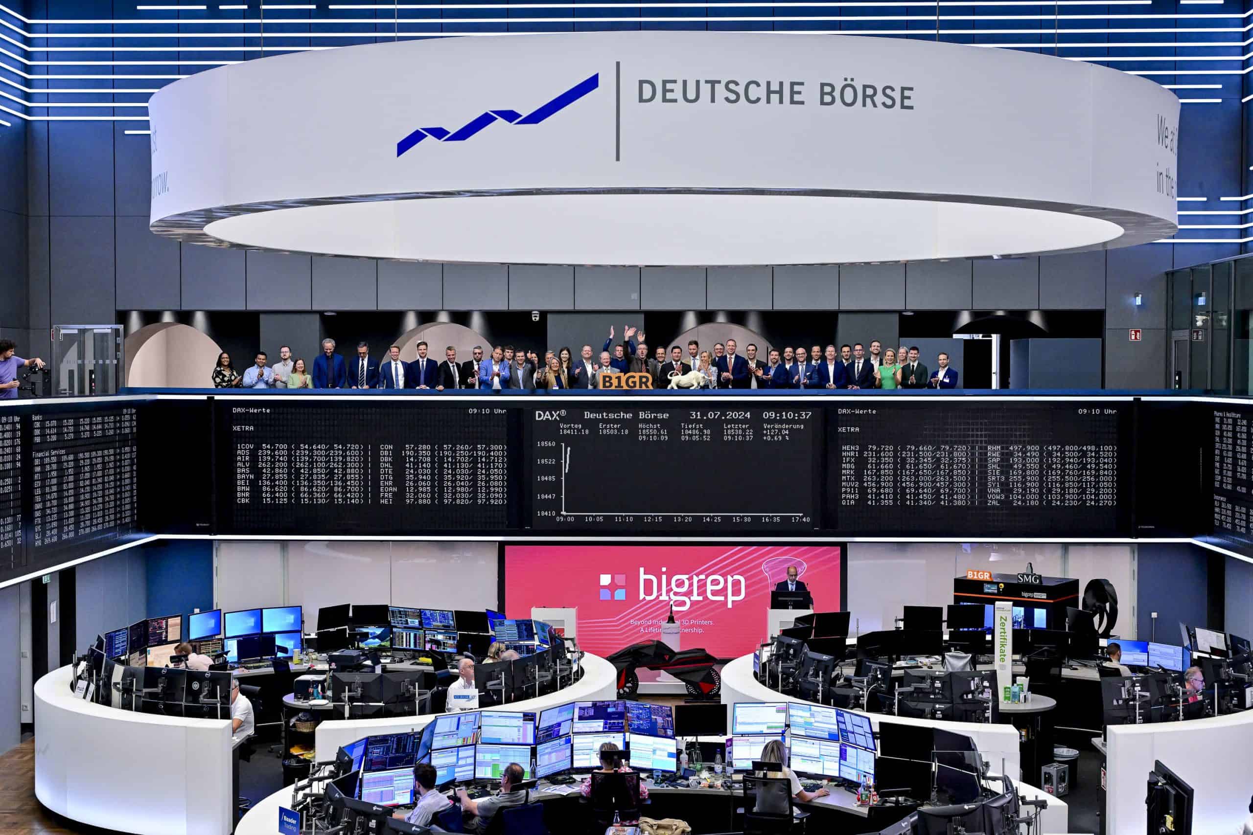 BigRep Deutsche Borse on the Frankfurt Stock Exchange trading floor