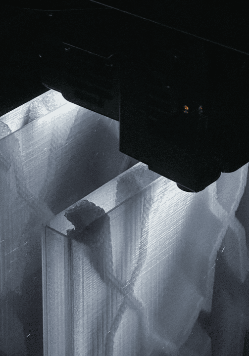 Eine weitere Nahaufnahme von Infill, das für eine architektonische Installation 3D-gedruckt wird, Infill heritage