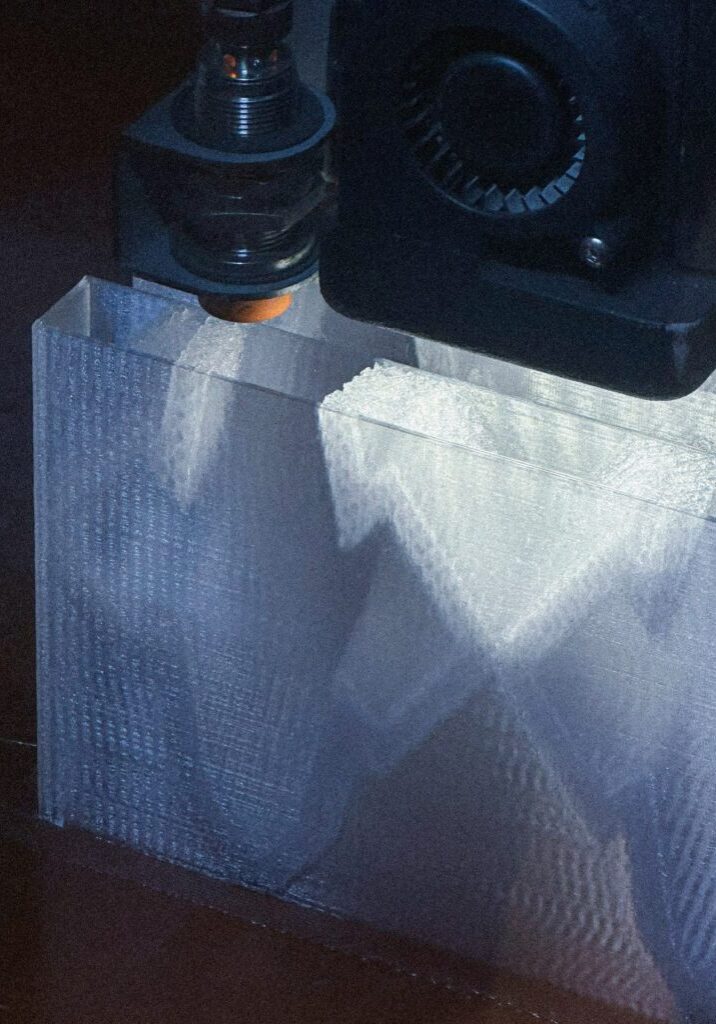 Nahaufnahme einer 3D-gedruckten Füllung für eine architektonische Installation, Infill Heritage