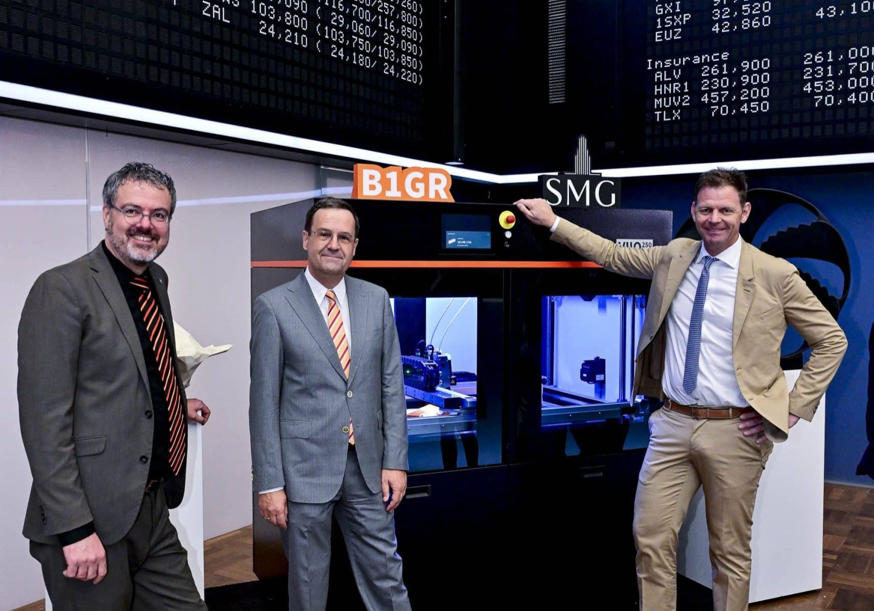 the BigRep VIIO 250  on the Frankfurt Stock Exchange trading floor